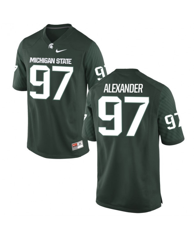 Men's Michigan State Spartans #97 Justice Alexander NCAA Nike Authentic Green College Stitched Football Jersey RA41X22CK